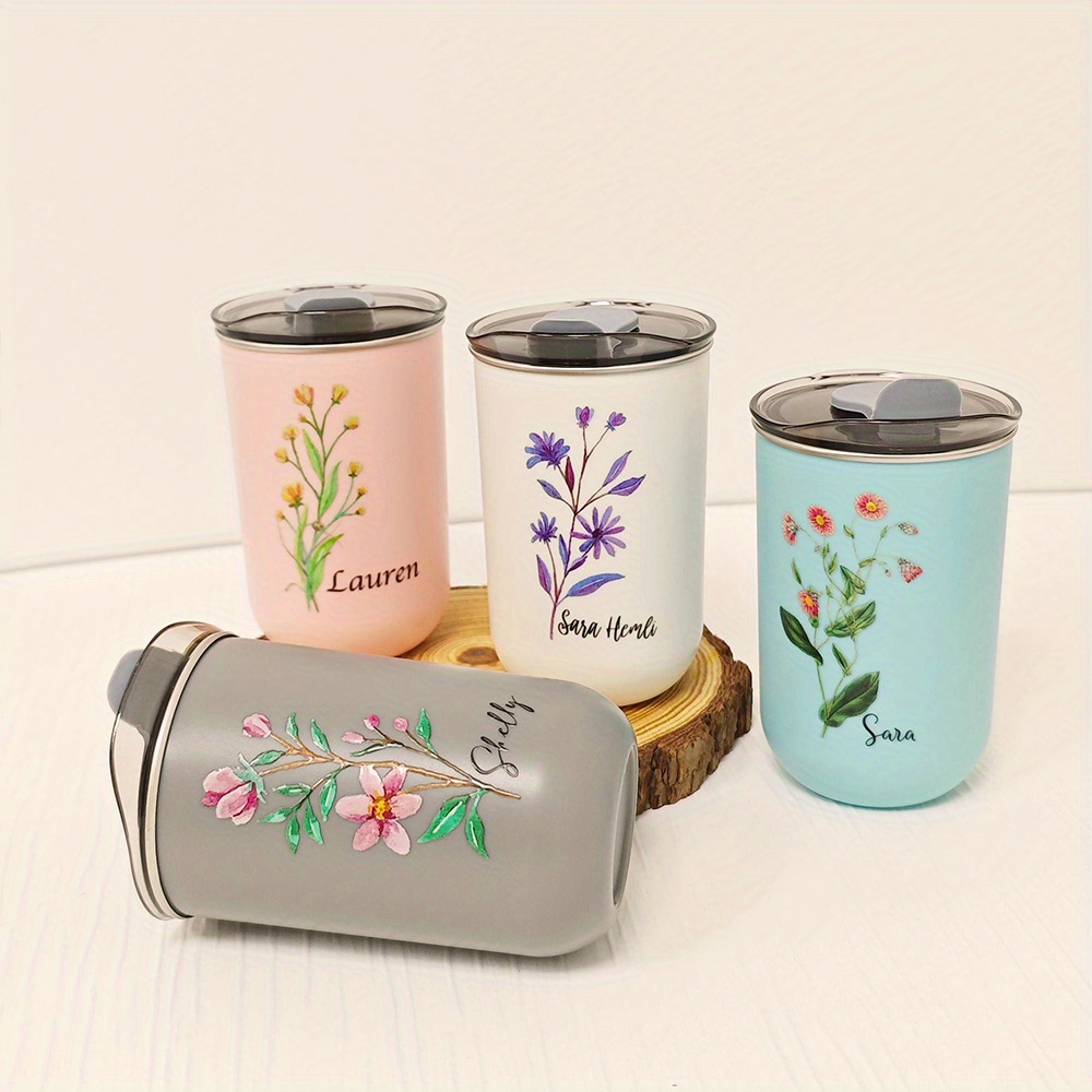 Custom Birth Flower Stainless  - огляд і ціна Coffee Tea Name