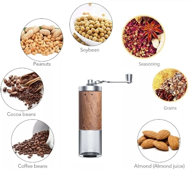 Portable Wood‑Grain Manual Cof - огляд і ціна Burr Hand Grinder