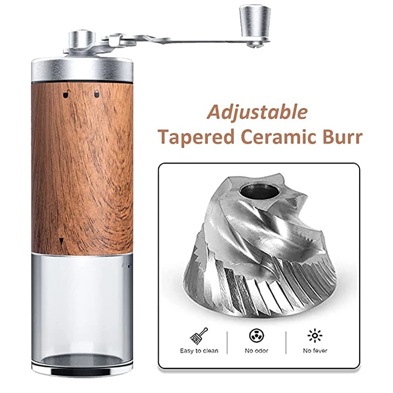 Portable Wood‑Grain Manual Cof - огляд і ціна Burr Hand Grinder