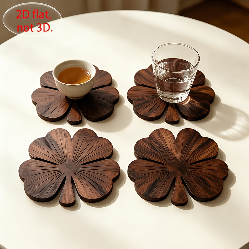 4Pcs 2D Flat Clover Wooden Coa - огляд і ціна Xbloom Coffee Tea