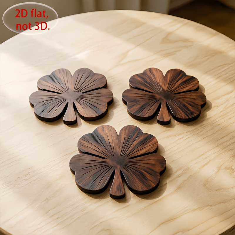 4Pcs 2D Flat Clover Wooden Coa - огляд і ціна Xbloom Coffee Tea