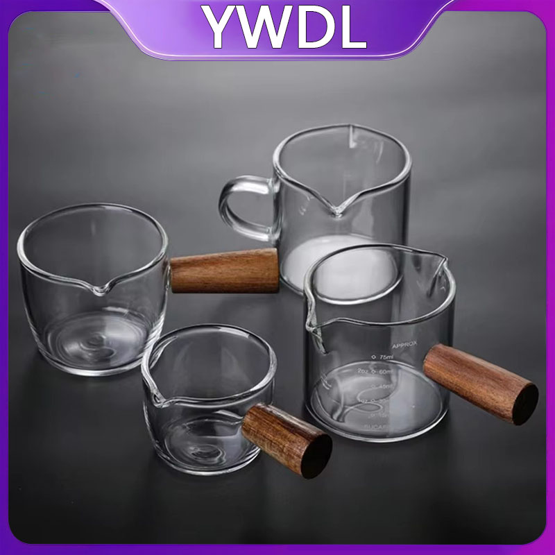50-250ml Wood Handle Glass Esp - огляд і ціна Barista Milk Jug