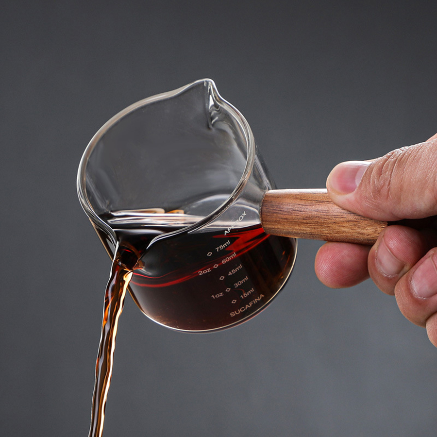 50-250ml Wood Handle Glass Esp - огляд і ціна Barista Milk Jug